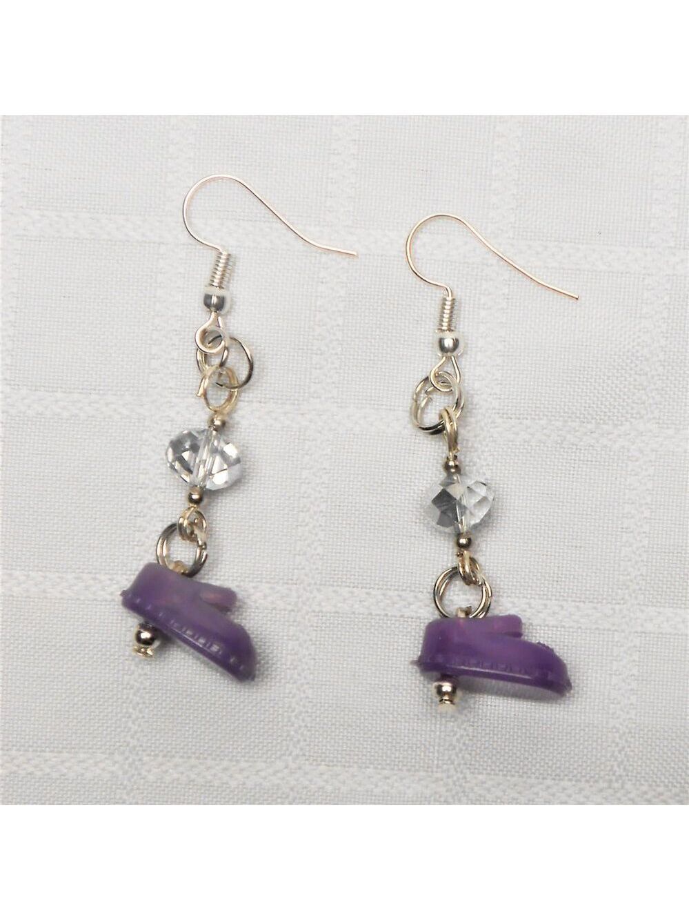 No493 Handmade earrings with dolls shoes charms